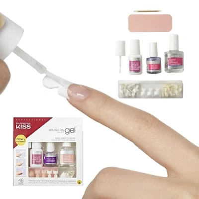 Afbeelding van Kiss Plaknagels Brush On Gel Nail Kit Kunstnagels Zelfklevende Nepnagels