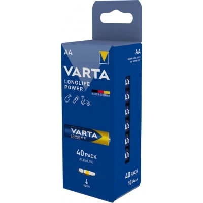 Afbeelding van Varta Alkaline Batterij, Mignon, AA, LR06, 1.5V Longlife Power, Doos (40 Pack)