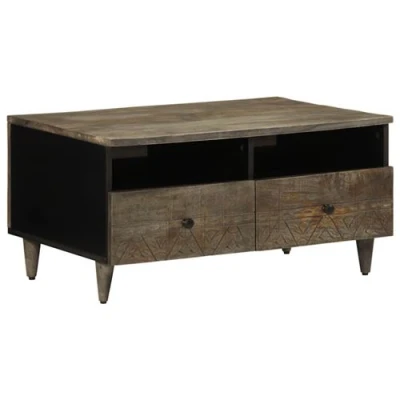 Afbeelding van vidaXL Salontafel 80x54x40 cm massief mangohout lichtgrijs