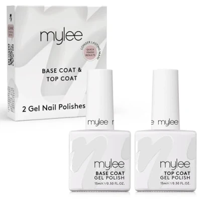 Afbeelding van Mylee Gel Nagellak Top &amp; Base Coat 15ml UV/LED Nail Art Manicure Pedicure voor professioneel thuisgebruik Langdurig en gemakkelijk aan te brengen