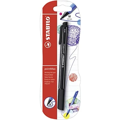 Afbeelding van Stabilo pointMax viltstift, blisterverpakking, 1 x viltstift met gemiddelde puntdikte, zwart