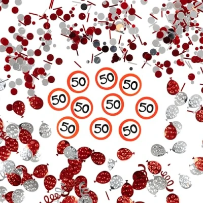 Afbeelding van Confettis 3 pièces 50e anniversaire décoration femme homme