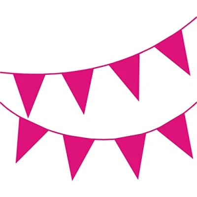 Afbeelding van Happium Vlaggenketting, eenkleurig, 10 m, roze