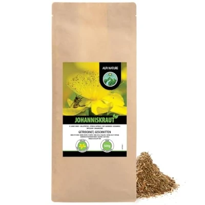 Afbeelding van Sint janskruidthee (500 g), gesneden, zacht gedroogd, 100% zuiver en natuurlijk voor de bereiding van thee of kruidenthee
