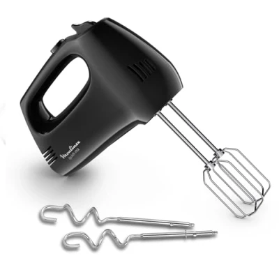 Afbeelding van Moulinex Quickmix HM3108 Staafmixer, 300 W, 5 snelheden, twee accessoires voor het kneden of kloppen van roestvrij staal, brood, zelfgemaakte pizza, taartdeeg, sneeuwpunten, zwart