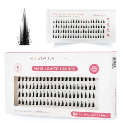 Afbeelding van Renata Beauty Maxi valse wimpers, multipack met 84 stuks, uniforme lengte van 8 mm, dramatische versterking onder de ogen, eenvoudig aan te brengen, ideaal voor een gedurfde look