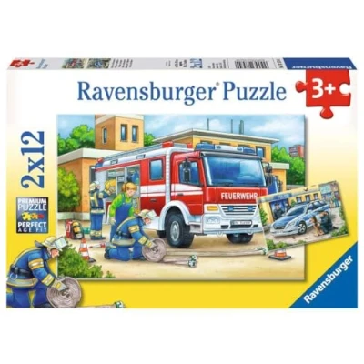 Afbeelding van Ravensburger puzzel Politie en Brandweer 4x12 stukjes Kinderpuzzel