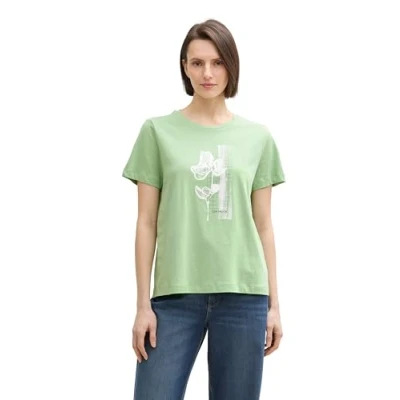 Image de TOM TAILOR T shirt pour femme, 37116 True Green, M