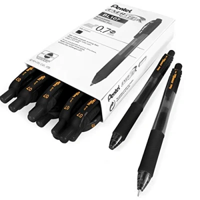 Afbeelding van Pentel Energel X BL107 Gel inktroller, intrekbaar, 0,7 mm, zwart, 12 stuks