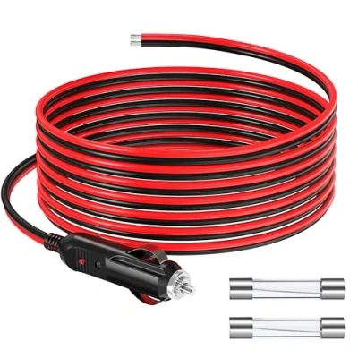 Afbeelding van GUNGY Verlengkabel voor sigarettenaansteker, 4 m, 12 V, 14 AWG, met 15 A zekering auto, vrachtwagen, camper