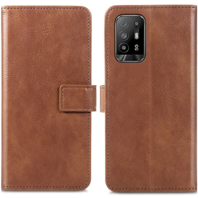 Afbeelding van iMoshion Hoesje Geschikt voor Oppo A94 (5G) Met Pasjeshouder Luxe Bookcase Bruin