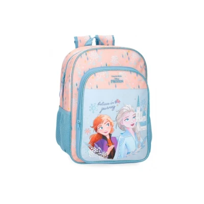 Afbeelding van Disney Joumma Bags, Frozen Believe in the journey, kinderrugzak, schoolrugzak, gemaakt van polyester, brede en verstelbare schouderbanden, meerdere vakken vakken,, Blauw, rugzak