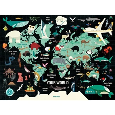 Afbeelding van Galison Puzzel &#039;World Map&#039; (1000 stukjes)