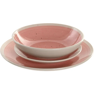 Afbeelding van Serviesset Home ESPRIT Wit Roze Keramiek 18 Onderdelen