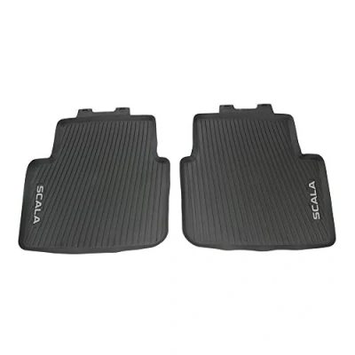 Afbeelding van Skoda 657061512 Set van 2 hoogwaardige rubberen vloermatten met Scala opschrift, zwart