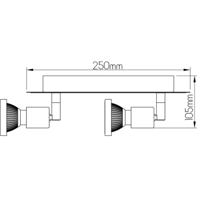 Afbeelding van XZIBIT spot 2xGU10 5W LED incl. zwart/chroom