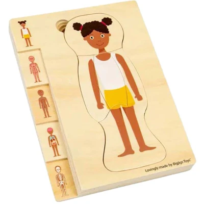 Afbeelding van Bigjigs Houten Anatomiepuzzel Meisje, 26st.