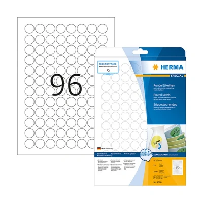 Image de Herma 4386 étiquettes détachables rondes Ø 20 (2400 étiquettes)