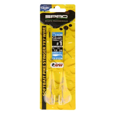 Afbeelding van Spro Softbait Pike Stinger 7x7 Wire (12 kilo) Maat : 11cm haak 1 15 21cm