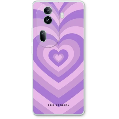 Afbeelding van Case Company® hoesje geschikt voor Oppo Reno 11 Pro Hart Paars Soft Cover Telefoonhoesje Bescherming aan alle Kanten en Schermrand