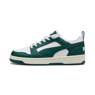 Afbeelding van Puma Rebound V6 Low Sneakers, uniseks, Donkerwitte mirte warm wit