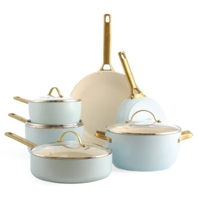 Afbeelding van Greenpan Padova Light Blue 10 delige Pannenset