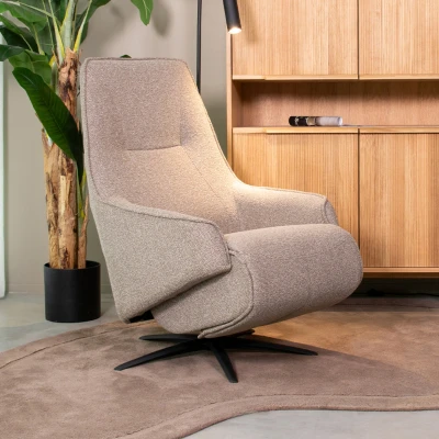 Afbeelding van Odense elektrische fauteuil bouclé beige/taupe