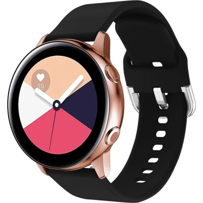 Afbeelding van iMoshion bandje Geschikt voor Samsung Galaxy Watch Active 2 (44mm) / (40mm) (42mm) 40 mm 3 41mm Siliconen Zwart