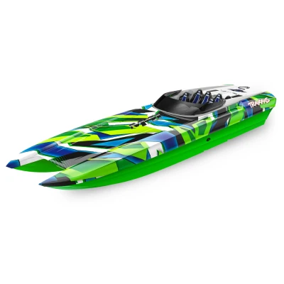 Afbeelding van TRAXXAS DCB M41 CATAMARAN RACE BOAT TQI TSM, GREEN/BLUE