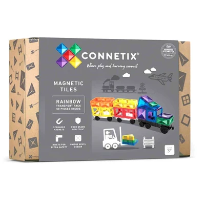 Afbeelding van Connetix magnetische tegels rainbow transport 50st