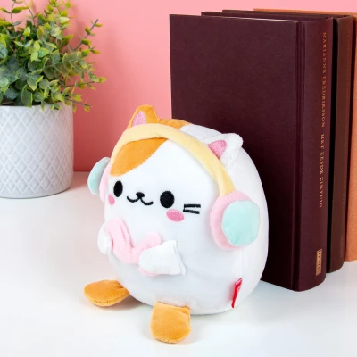 Afbeelding van Kawaii Kat Boekensteun Wit/koptelefoon