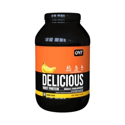 Afbeelding van QNT Delicious Whey Protein Eiwit Shake 908 gram Banaan