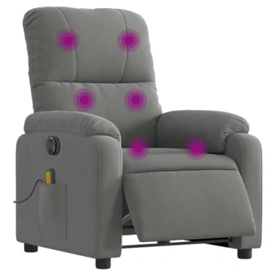 Afbeelding van vidaXL Donkergrijze elektrische massagestoel