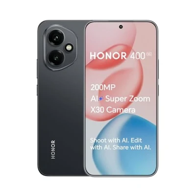 Afbeelding van HONOR Smartphone 400, téléphone portable 5G, appareil photo AI super zoom 200 MP, 6,5&quot;, 8 Go + 256 Go, écran ultra lumineux 5000 nits, résistance aux chutes 5 étoiles, double SIM, Android 15, noir