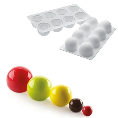 Afbeelding van Silikomart Siliconen Bakvorm Bol (8x) Ø6,2x5,2cm