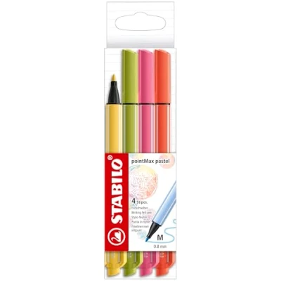 Afbeelding van Viltstift STABILO pointMax 488/4 medium assorti pastel etui à 4 stuks