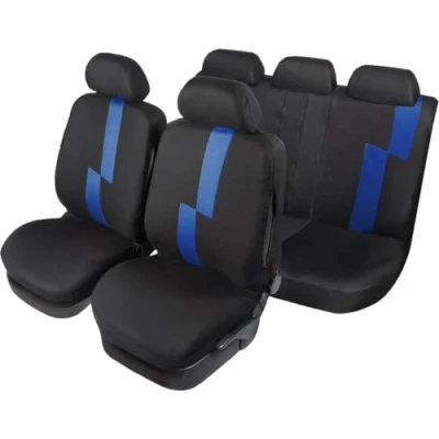 Afbeelding van START Flash 10701 Stoelhoes zwart, blauw Polyester voor en achter
