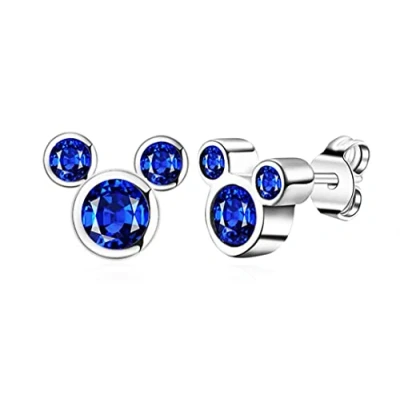 Afbeelding van Kaguyo oorbellen 925 sterling zilver met amethist blauw roze Zirkonia schattige muis voor vrouwen meisjes kinderen verjaardagscadeau schattig ontwerp, Cubic Zirkonia,