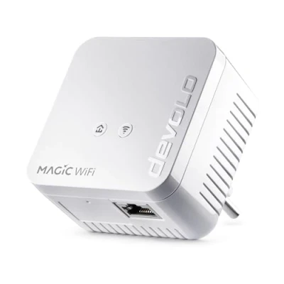 Image de devolo adaptateur WLAN Powerline, mini d&#039;extension WiFi Magic 1 jusqu&#039;à 200 Mbit/s, amplificateur maillé, connexion LAN, dLAN 2.0, blanc