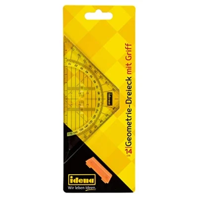 Afbeelding van Idena 602403 Geometrische driehoek met handvat, 14 cm, transparant