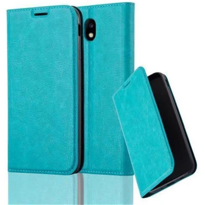 Afbeelding van Cadorabo Hoesje geschikt voor Samsung Galaxy J7 2017 in BENZINE TURKOOIS Beschermhoes met magnetische sluiting, standfunctie en kaartvakje Book Case Cover Etui
