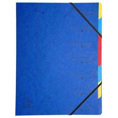 Afbeelding van Exacompta Sorteermap 7 delig, blauw 12 stuks