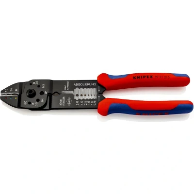 Image de KNIPEX 97 21 215 pince à sertir avec poignées multi composants noir laqué 230 mm