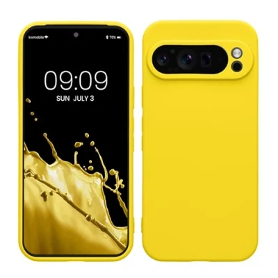 Afbeelding van kwmobile telefoonhoesje geschikt voor Google Pixel 9 Pro Hoesje smartphone Precisie camera uitsnede In stralend geel