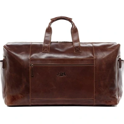 Afbeelding van SID &amp; VAIN Bristol Reistas van echt leer weekendtas vakantie 65 cm Xxl groot Handgemaakte handbagage sporttas, lichte kastanje,