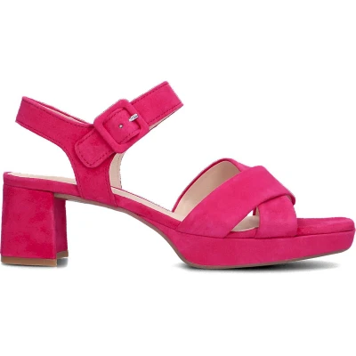 Afbeelding van Gabor Comfort Sandalen met plateauzool, Dames, Maat: 38, Pink ids Veloursleer