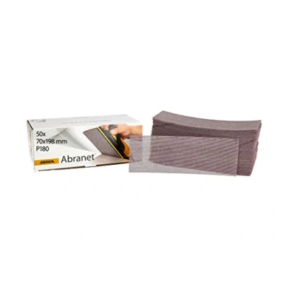 Afbeelding van Mirka Abranet 5415005018 schuurband van net, 70 x 198 mm, klittenband/korrel P180/50 stuks/voor het schuren hout, plamuur, kunststof