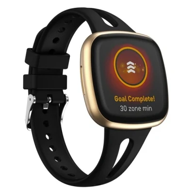 Afbeelding van Fitbit Versa 3 &amp; 4 / Sense 1 2 Sportbandje druppel design Large Zwart