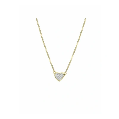 Afbeelding van Lucardi Dames Ketting met hanger hart kristal Echt Zilver Cadeau 42 cm Goudkleurig