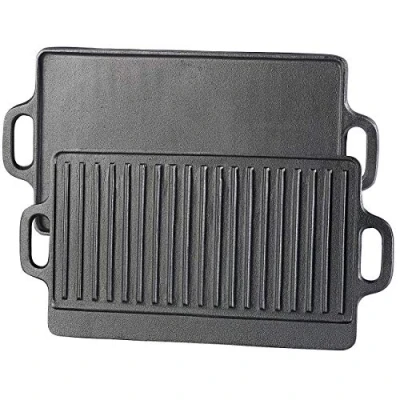 Afbeelding van Rosenstein &amp; Söhne Gietijzeren grillplaat voor oven, fornuis grill, 46 x 23 cm (grillplaat houtskoolgrill)